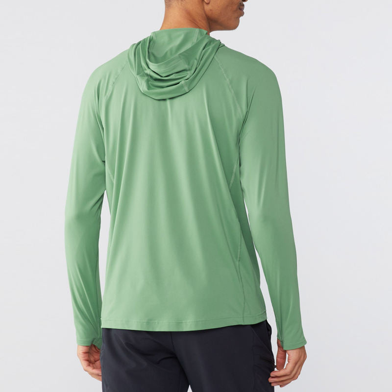 Camisola de homem leve de manga comprida com capuz