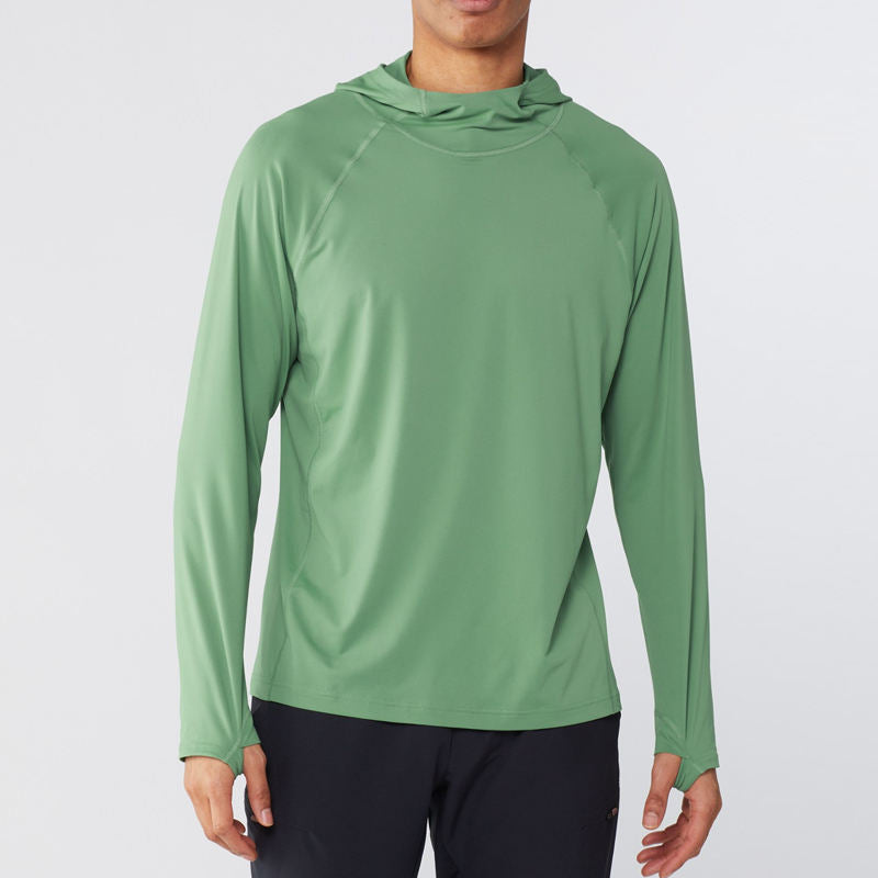 Camisola de homem leve de manga comprida com capuz